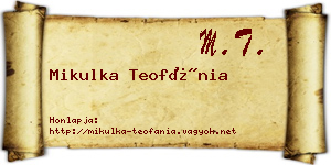 Mikulka Teofánia névjegykártya